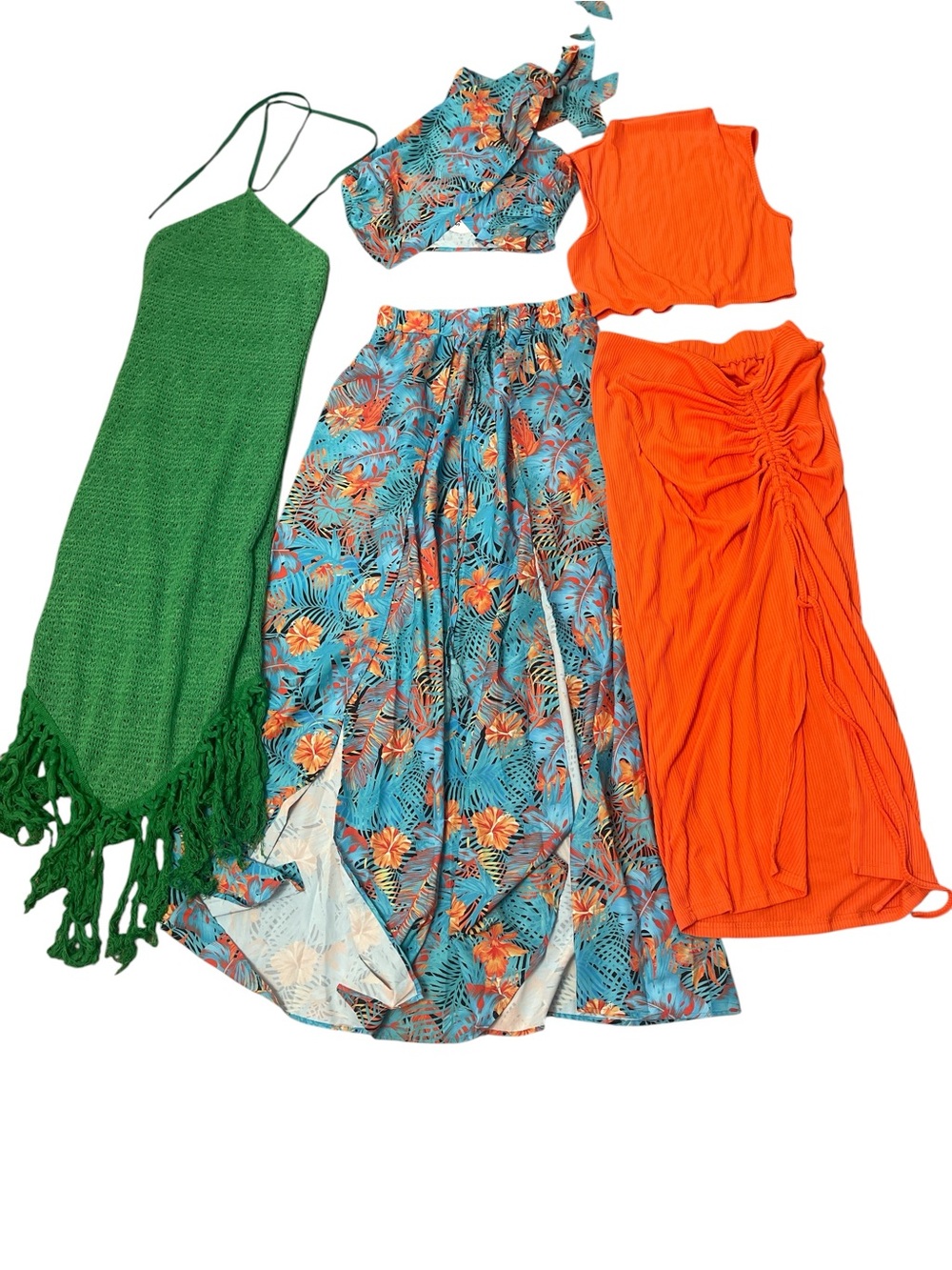 SHEIN Vacation Tropical Print Skirt Sets